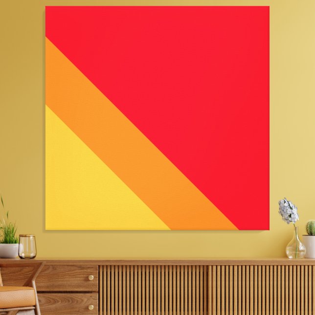 Lienzo Naranja rojo verano brillante franjas de Carreras  (Insitu (Sala de estar))