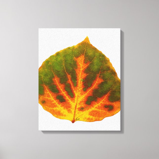 Lienzo Naranja verde y hoja de aluminio amarillo #1 (Anverso)