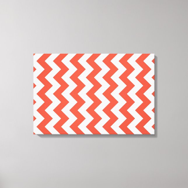 Lienzo Naranja y Zigzag blanco (Anverso)