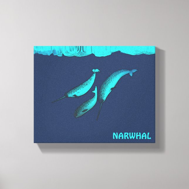 Lienzo Narwhal Bajo El Hielo (Anverso)