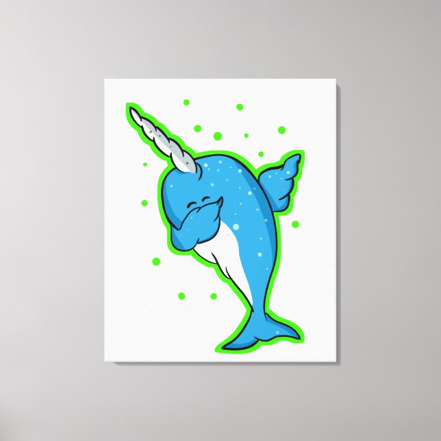 Lienzo Narwhal Dabbing Dab (Anverso)