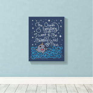 Lienzo Narwhal Ocean Quote