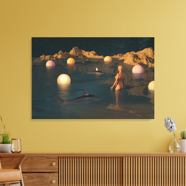 Lienzo Natación Nocturna (Insitu (Sala de estar))