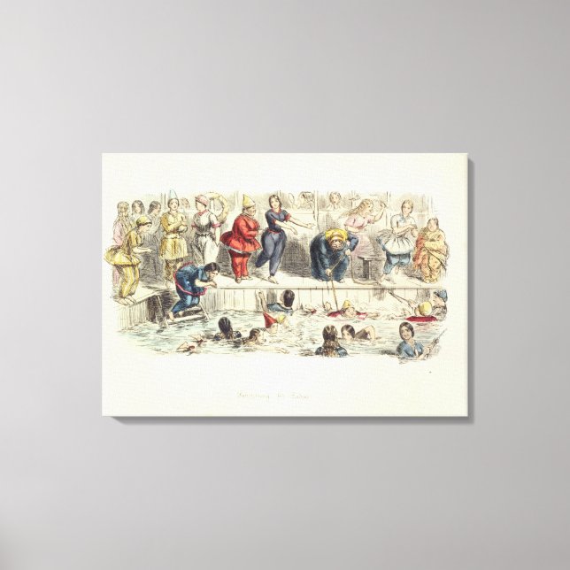Lienzo Natación para mujeres, 1844 (litho) (Anverso)