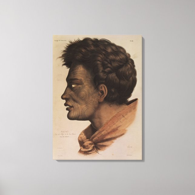 Lienzo Natai, jefe maorí de Bream Bay, Nueva Zelanda (Anverso)