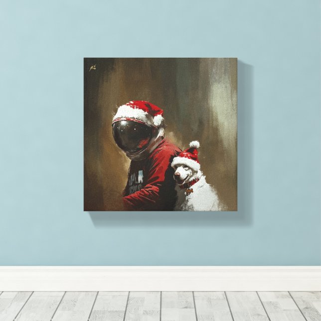 Lienzo Natal Astronauta (Insitu (piso de madera))
