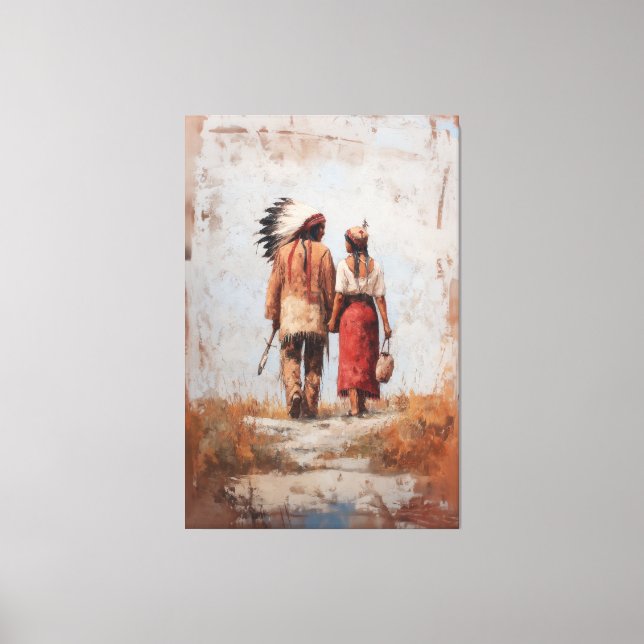 Lienzo Native American Couple Canvas Print (Anverso)