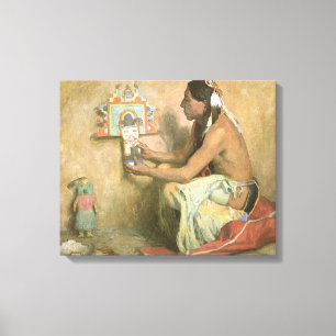 Lienzo Nativos americanos antiguos, Hopi Katchina por Cou