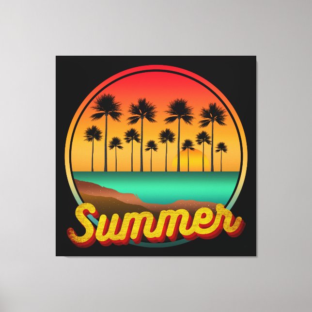 Lienzo naturaleza de verano al atardecer (Anverso)