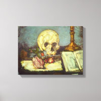 Naturaleza Muerta con Cráneo, Vela, Libro por Paul