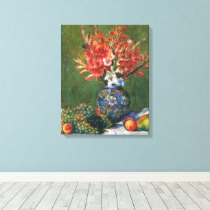 Lienzo Naturaleza muerta Flores y Frutas de Pierre Renoir