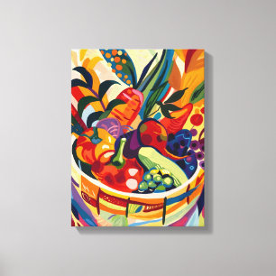 Lienzo Naturaleza Muerta: Frutas en Estilo Favista.