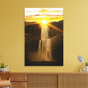 Lienzo Naturaleza pintoresca - Cascada al atardecer