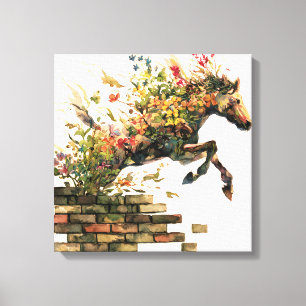 Lienzo Naturaleza Salto de Caballos Botánicos Florales