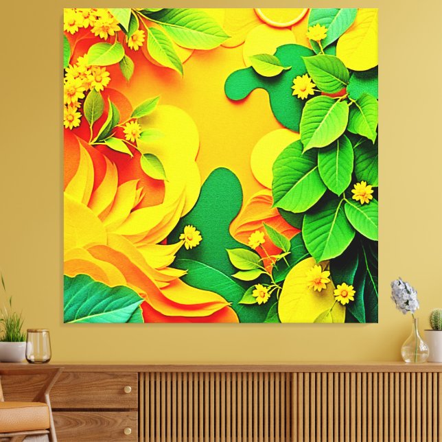 Lienzo Naturaleza vibrante en capas (Insitu (Sala de estar))