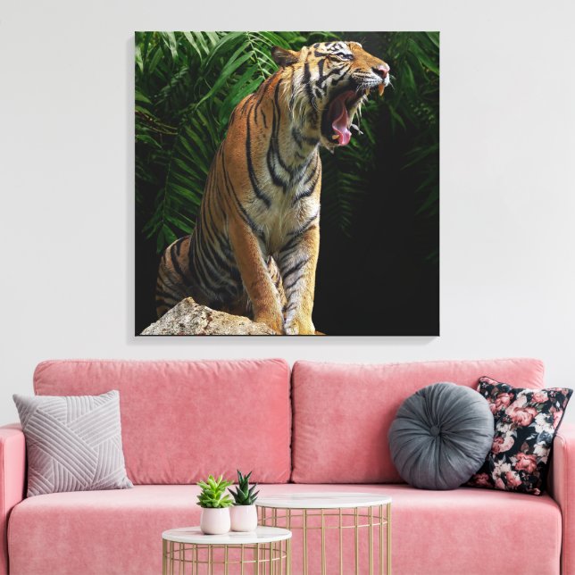 Lienzo Nature's Wild Animals - Roaring Tiger Canvas (Insitu (Sala de estar))