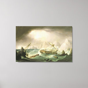 Lienzo Naufragio de una costa rocosa (aceite en lona)