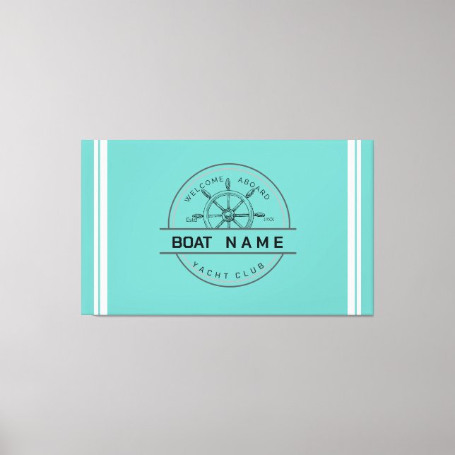 Lienzo Nautical Blue Anchor club náutico puerto deportivo (Anverso)