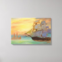 Nautical Sunset Sailing Ships