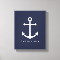 Nautical White Anchor y nombre personalizado en az