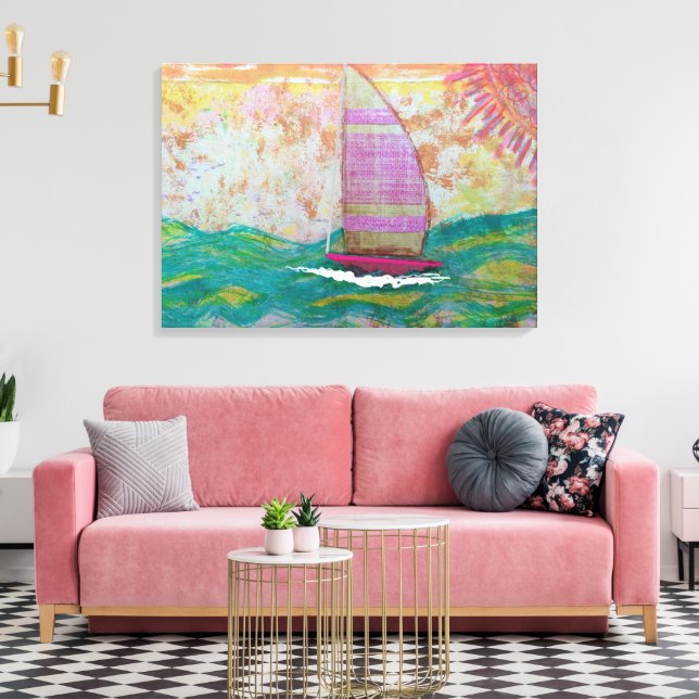 Lienzo Navegación rayada rosa (Insitu (Sala de estar))