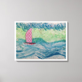 Lienzo Navegación Rosada Polkadot