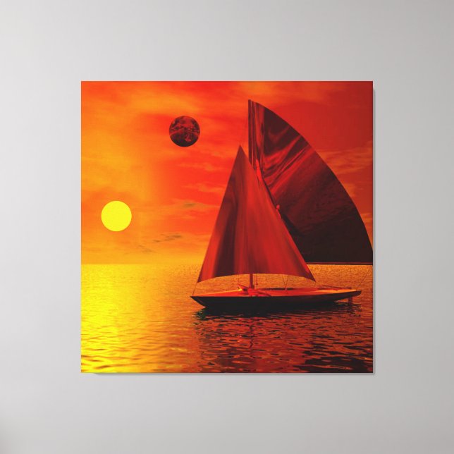Lienzo  Navegando al Atardecer  (Anverso)