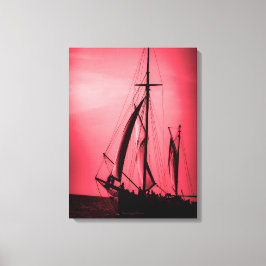 Lienzo Navegando Aruba Crepúsculo Profunda Niebla Roja (R