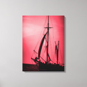 Lienzo Navegando Aruba Crepúsculo Profunda Niebla Roja (R