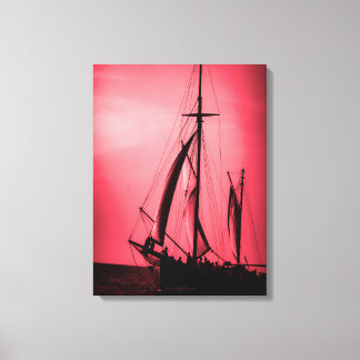 Lienzo Navegando Aruba Crepúsculo Profunda Niebla Roja (R