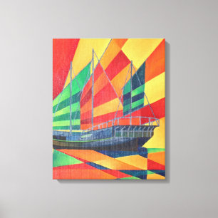 Lienzo Navegar fuera del barco basura