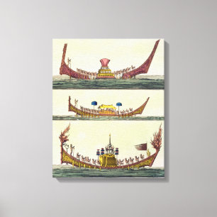 Lienzo Naves chinas de Cochin, ilustracion del 'traje del