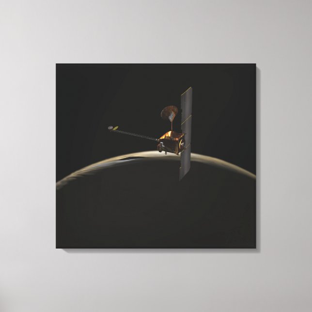 Lienzo Naves espaciales de Mars Odyssey sobre el amanecer (Anverso)