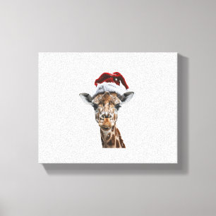 Lienzo Navidad de jirafa