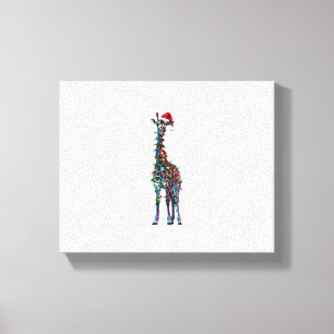 Lienzo Navidad de jirafa _1