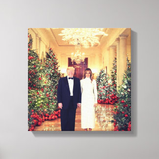 Lienzo Navidad del presidente de EE. UU. Trump en la Casa