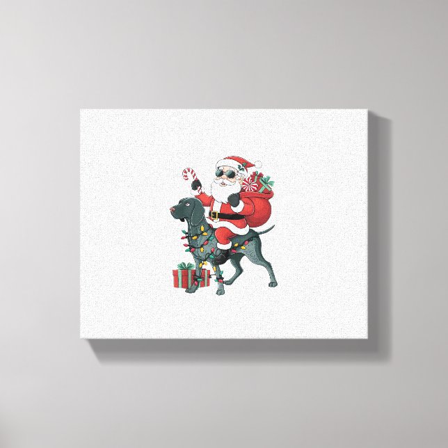 Lienzo Navidad en Santa Riding Great Dane Dog (Anverso)