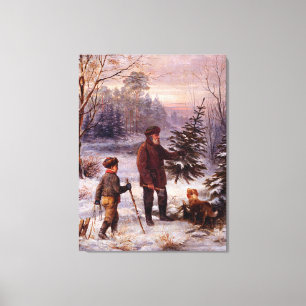 Lienzo Navidad Franz Krüger árbol de Navidad nieve