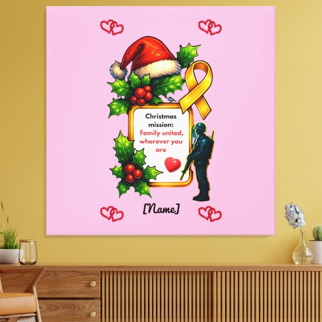 Lienzo Navidad Militar Familiar Coordinada – "Cristo (Insitu (Sala de estar))
