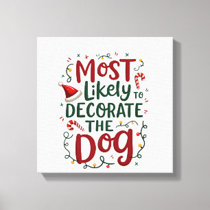 Lienzo Navidad Probablemente Decorar Perro Navidad Famili