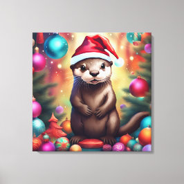 Lienzo Navidades Adorables Otter