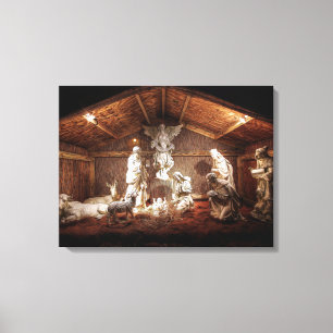 Lienzo Navidades Adoran Escena De Jesús Natividad Manger