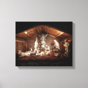 Lienzo Navidades Adoran Escena De Jesús Natividad Manger
