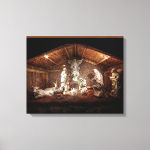 Lienzo Navidades Adoran Escena De Jesús Natividad Manger