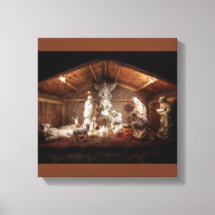Lienzo Navidades Adoran Escena De Jesús Natividad Manger