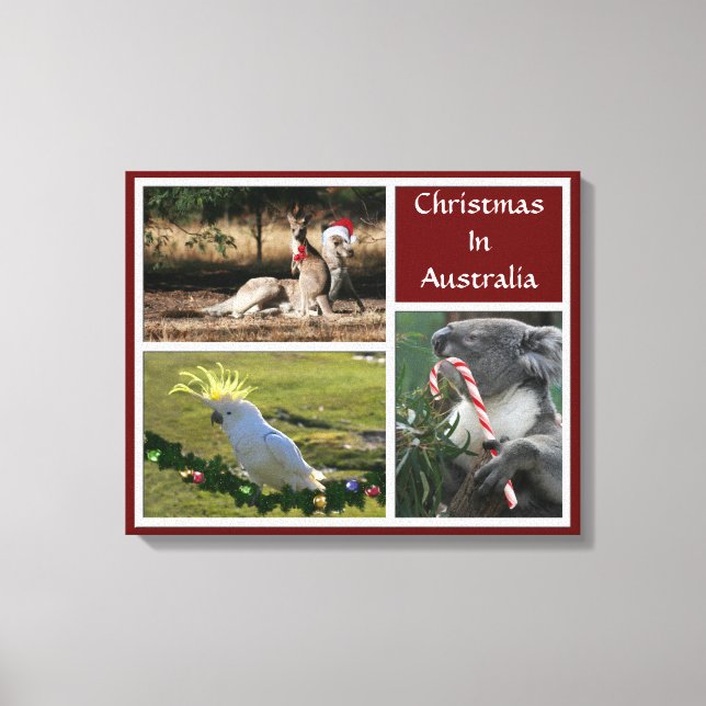 Lienzo Navidades Animales Aussie Style - Personalizable (Anverso)