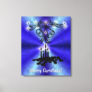Lienzo Navidades Artdeco sobre el arcoiris verde azul