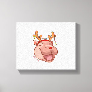 Lienzo Navidades bebé reno Hippo Moo Deng Xmas Cute Z