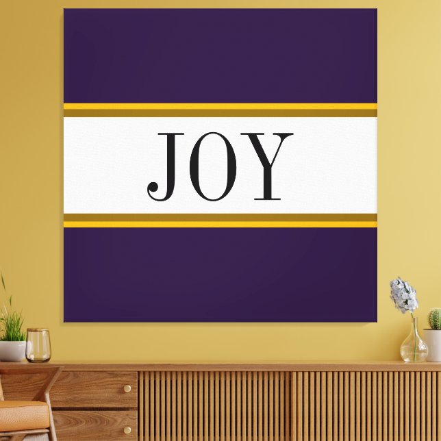 Lienzo Navidades blancos violetas y festivos JOY Textos (Insitu (Sala de estar))
