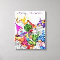 Navidades Canvas Imprimir regalo Gnomes Fiesta Per